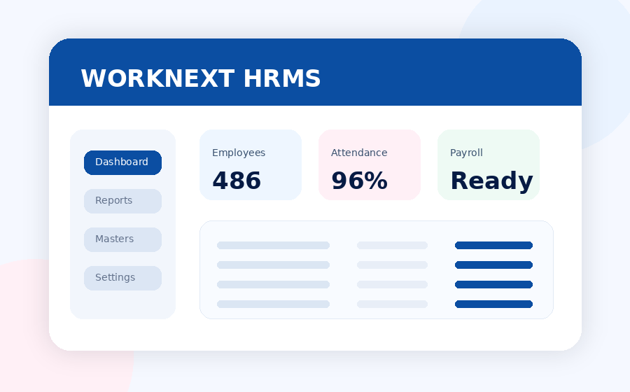 WORKNEXT HRMS dashboard illustration